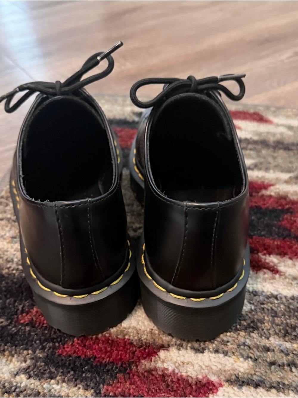 Dr. Martens Black Leather Lace-Up with Yellow Stitching - Picture 5 of 8